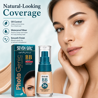 Crème BB mate Seven Girl, fond de teint liquide waterproof, contrôle du sébum, correcteur de imperfections, longue tenue, couvrance totale