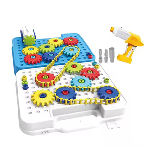Lucky Toys à piles auto-assemblage boîte à outils ensemble jouets en plastique avec <span class=keywords><strong>206</strong></span> accessoires <span class=keywords><strong>bloc</strong></span> de construction pour enfants jouets - Product Image 3