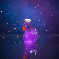 Canard artistique en résine lumineux, accessoires de Noël DIY, pince à cheveux, petits ornements pour voiture et bureau