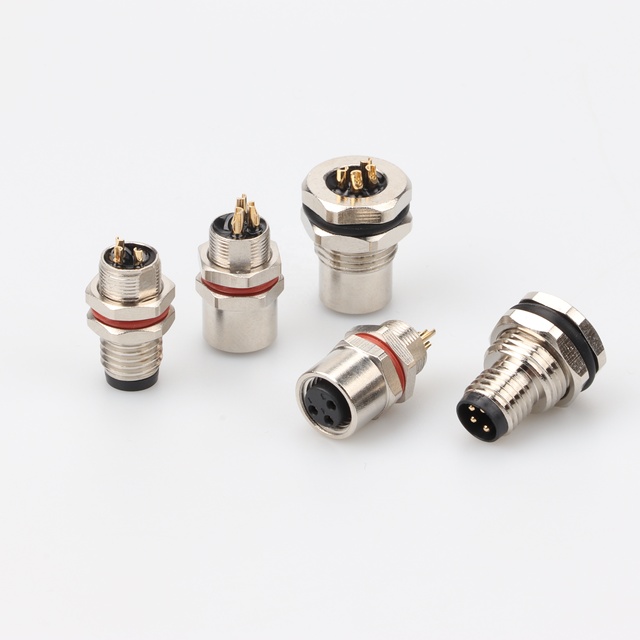 Industrial IP67 Waterproof M12 Circular Connector Gold-Plated Male/Female, Brass Alloy, -40 to +105°C, 3-8 Pins Customizable