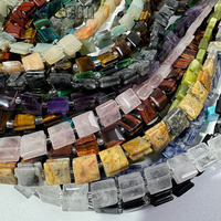 Vente en gros de perles de pierre naturelle cubique cornaline jade cristal améthyste pierres précieuses carrées plates entretoises en vrac pour la fabrication de bijoux à bricoler soi-même