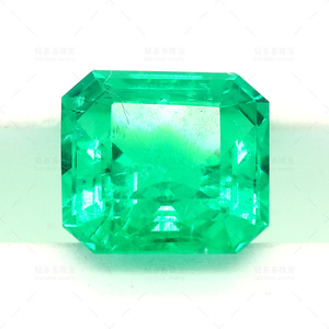 Synthetic Emerald Loose Stone 8x8mm Princess Square Green For Jewelry Making - Product Image 5