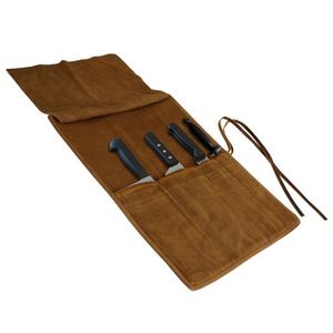 Zy Durable Leather Chef <b>Roll</b> <b>Bag</b> Portable 4-Slot Culinary <b>Tool</b> Carrier Luxury Chef's Knife Case Holder for Gifts - Product Image 5
