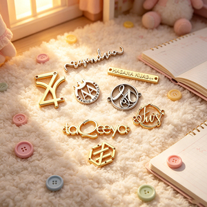 Factory OEM Matte Gold Zinc Alloy Metal <b>Name</b> Plate Engraved Brand Metal <b>Label</b> for Jeans Shoes Backpacks - Product Image 3
