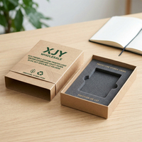 XJY, venta al por mayor, respetuoso con el medio ambiente, logotipo impreso personalizado, Marrón cartón, papel Kraft, carpetas abiertas para el vientre, forro de esponja en relieve