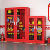 Armoire en acier à double porte pour station de pompiers, boîte de rangement pour équipement de lutte contre l'incendie, tuyaux et extincteurs