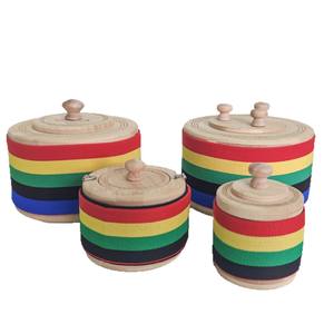 โถไม้รมยาพร้อมแถบยืดหยุ่นเครื่องมือนวดเพื่อสุขภาพร่างกายสากลสำหรับข้อต่อหลังของช่องท้องเท้า - Product Image 1