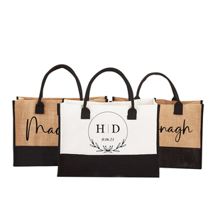 Custom Printed Logo Shoulder Strap Plain Grocery Shopping Promotional Hessian Burlap <strong>Jute</strong> <strong>Tote</strong> <strong>Bag</strong> for Advertising - Product Image 1