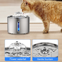 Distributeur d'eau en acier inoxydable pour animaux de compagnie, fontaine à boire pour chats, abreuvoir automatique pour mangeoire pour chats