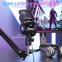 Microphone dynamique professionnel OEM USB C avec lumière RVB pour l'enregistrement de podcast PC ordinateur jeu Streaming Mic