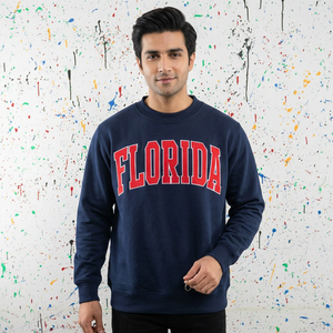 Pull col montant personnalisé pour homme en coton 100% avec broderie appliquée, col large, style vintage, fils fins, idéal pour l'hiver – Collection Floride - Product Image 1