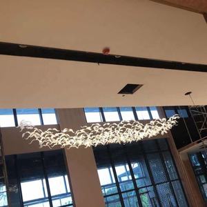 Grand lustre en verre Led en forme d'<span class=keywords><strong>oiseau</strong></span> volant, pour Hall <span class=keywords><strong>de</strong></span> Banquet, hôtel Commercial, Hall d'entrée, luxe moderne - Product Image 4