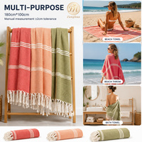 Serviette turque en coton XL rayée, séchage rapide, absorbante, toutes saisons, serviette de plage pour enfant, Peshtemal Hammam pour la plage