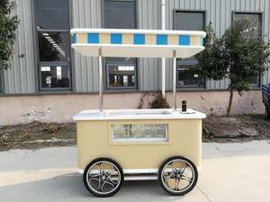Street Italian Mobile Push Popsicle Showcase Freezers/ Ice Cream Vending Cart for Sale - Product Image 6