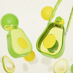 Wholesale Cute Avocado Shaped Student Girl's <b>Drink</b> Cup High-Appearance Portable with Shoulder Strap <b>Straw</b> <b>Plastic</b> for Outdoor - Product Image 1