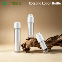 Flacon pompe airless rotatif personnalisé en plastique vide pour cosmétiques, lotions et fonds de teint, 15ml, 30ml, 50ml