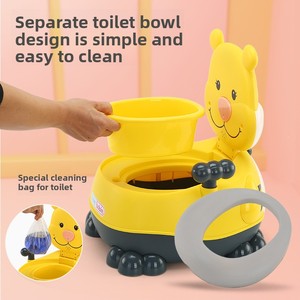 Siège de toilette pliable 2-en-1 en plastique de haute qualité pour bébé de 6 mois, blanc laiteux, avec éclairage LED, fonction repas et jouet pour enfants - Product Image 2