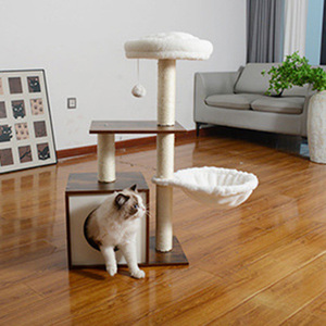 ตู้เก็บรองเท้าสีน้ำตาลทันสมัยพร้อมที่นอนแมว ที่ลับเล็บ และขนกระต่ายน้อยที่ซักได้ ประกอบง่าย - Product Image 3