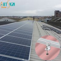 Art Sign Solar L Ayaklı Braket, Askı Civatası ve Kauçuk Pedi ile Trapez Metal Çatı Montaj Sistemi için 59mm 80mm 84mm