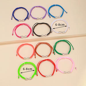 Fabricant tricot à la main <span class=keywords><strong>signe</strong></span> de l'<span class=keywords><strong>infini</strong></span> <span class=keywords><strong>bracelet</strong></span> à breloques femmes tissé à la main multicolore macramé cordon corde <span class=keywords><strong>infini</strong></span> <span class=keywords><strong>bracelet</strong></span> à breloques - Product Image 2