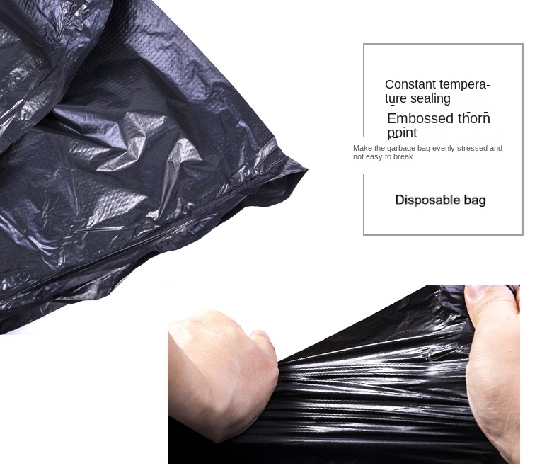 Strong tall kitchen trash bags black plastic bag large hotel property sanitation kitchen household garbage bag