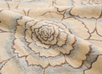 Couverture en gaze jacquard multicouche douce et luxueuse en chanvre avec pompons - Utilisation toute saison à la maison - Hualinyuan