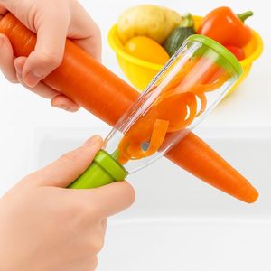 Pelador de Verduras Manual Multifuncional de Acero Inoxidable con Contenedor de Plástico, Pelador de Frutas para Zanahoria, Patata y Manzana - Product Image 3