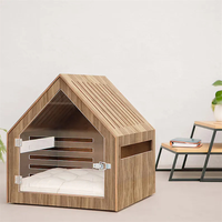 Kunden spezifische Indoor Luxus Pet House Massivholz Hunde bett Möbel mit nachhaltigem Merkmal und gedrucktem Muster