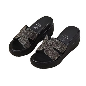 Nouvelles sandales compensées à plateforme épaisse et semelle souple, ornées de strass, pour femme, style décontracté, collection été 2025 - Product Image 6