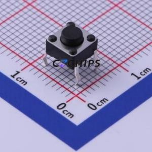TC-1102-B-A-B Tactile Switch Through hole Component THT-4P,6x6mm Switch Single Pole Single Throw Round Button 1.6N Through Hole - Product Image 1