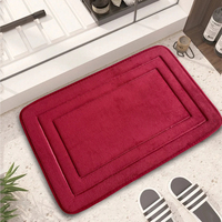 Tapis de bain gaufré en polyester absorbant à séchage rapide, tapis moelleux dense antidérapant pour salle de bain, chambre et buanderie
