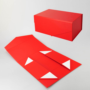 Boîte cadeau carrée créative en forme de V, orange colorée, avec fermeture magnétique à rabat multicolore, boîte rigide, logo personnalisé, boîte cadeau haut de gamme - Product Image 3