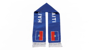 Écharpe Drapeau d'Haïti en Gros, Produits Personnalisés pour Supporters de Football, Écharpe Drapeau National, Écharpes à Pompons, Châle - Product Image 4