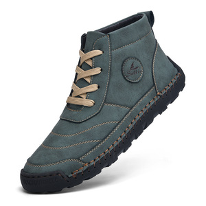 2025 New Men's Chelsea Boots Large Size High-Top Leather Shoes Hand-Stitched Casual Short Boots for Spring Summer - Product Image 1