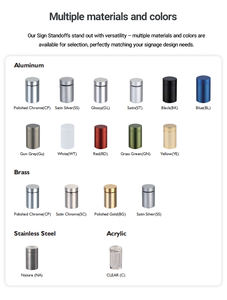 Wugeon פליז שטוח שלט העליון שטוח עם קיר לוקטור הר סימן זכוכית מחזיק סיכה standoffs סוגר עבור תצוגות עם סט בורג - Product Image 5