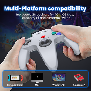 2.4G Wireless <span class=keywords><strong>N64</strong></span> interruttore <span class=keywords><strong>Controller</strong></span> Online ricaricabile GamePad + ricevitore USB costruito in Rumble Pak per interruttore 2 PC MAC - Product Image 3
