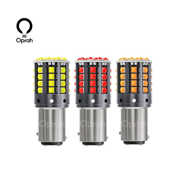 Oprah 3030chip Canbus Super brillante bombilla Led W21w T20 bombilla doble contacto 1156 Led 1157 Switchback 6500K 44smd Luz de señal de giro