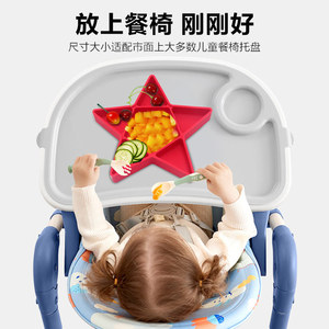 Assiette d'alimentation pour bébé en forme d'étoile, rouge et rose, de qualité alimentaire, pour enfants de 24 mois et plus, plateau divisé pour les repas - Product Image 3