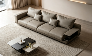 Sofá Moderno Minimalista de Tela de Tres Plazas con Cojín de Almacenamiento en el Respaldo, Muebles Tapizados para Sala de Estar - Product Image 6