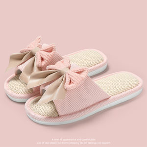 Nouvelle Collection 2025 – Chaussons en Lin à Nœud Papillon – Antidérapants d'Intérieur – Vente en Gros - Product Image 6