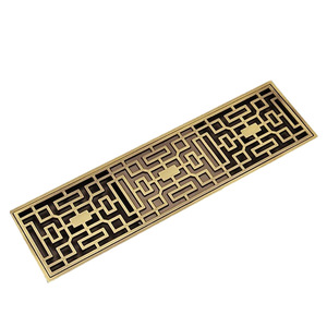 Tile <strong>Insert</strong> <strong>Drain</strong> Grate Gold Color copper Strainer Superdrain <strong>Invisible</strong> Anti-odor Hidden brass <strong>Floor</strong> <strong>Drain</strong> - Product Image 1