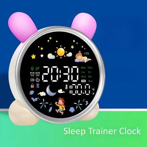 Reloj Despertador para Niños con Iconos de Sol y Luna, Indicador de Temperatura, Doble Alarma y Diseño de Conejito Adorable - Product Image 2