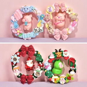DIY Festival <span class=keywords><strong>de</strong></span> Navidad colgante hecho a mano resina artesanía crema Gel corona colgante Material paquete juguete simulado - Product Image 1