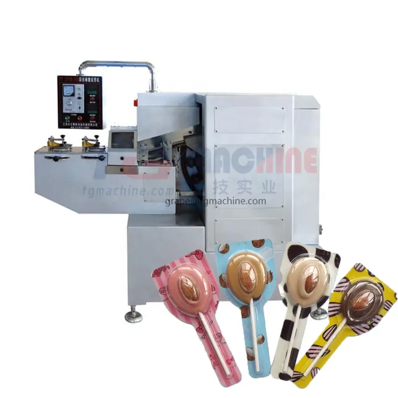 Çin tedarikçisi küçük lolipop yapma ekipmanları en popüler şeker üretim hattı lolipop kalıplama makinesi
