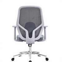 Chaise de bureau ergonomique contemporaine réglable en maille chromée à dossier moyen pour bureau à domicile
