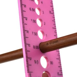 INCH cm Ruler <strong>UK</strong> US Canada Sizes Plastic <strong>Knitting</strong> Needle Gauge Circle Geometric Template Ruler Student Measure Tool, Pink - Product Image 4