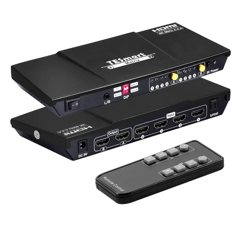 TESmart AV Matrix Video Switcher Vision Unterstützung Blu-ray DVD 4x2 4 K60HZ HDMI Matrix