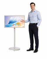 Reproductor de Publicidad con Pantalla Táctil de 27 y 32 Pulgadas, Señalización Digital 4K, Pantalla Portátil Inalámbrica Móvil para Interiores y Ascensores