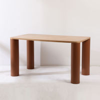 Vente en gros de meubles en bois d'usine Wa-bi Table de salle à manger ovale moderne nordique 4 places rectangulaire en bois massif