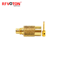 Conectores Coaxiales RF de 50 ohmios Personalizables, Conector Macho Recto MMCX para Soldar o Crimpar, para Cable RG141 RG402